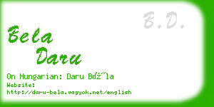 bela daru business card